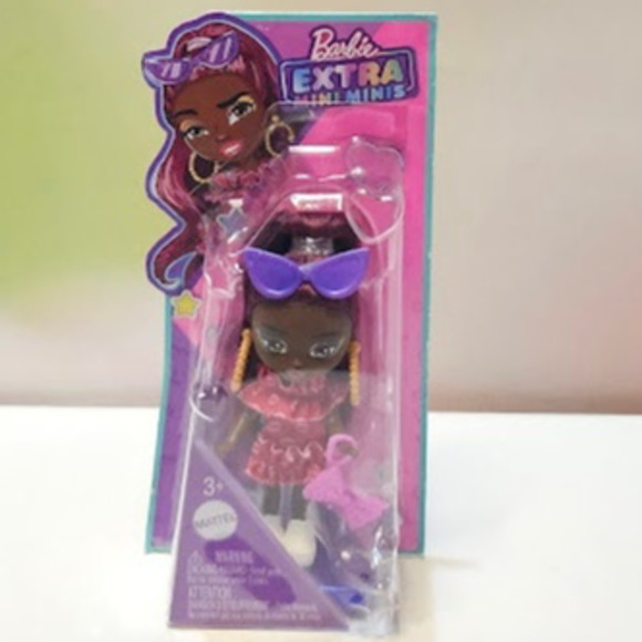Barbie Extra Mini Minis Doll with Burgundy Hair Lip Dress  NWT - Picture 1 of 9